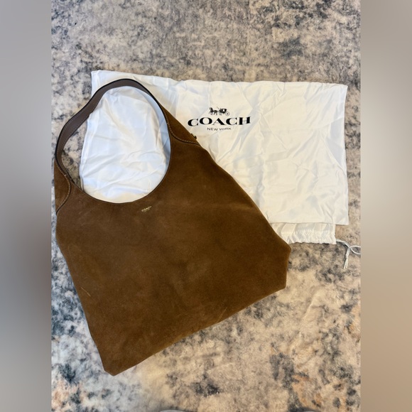 Coach Tan Suede Shoulder Bag - Picture 1 of 5